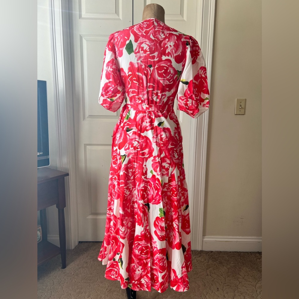 Floral Wrap Dress with Pockets - Picture 5 of 6